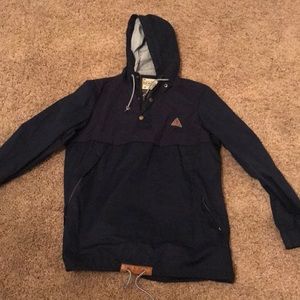 Dark blue rain coat. Really nice